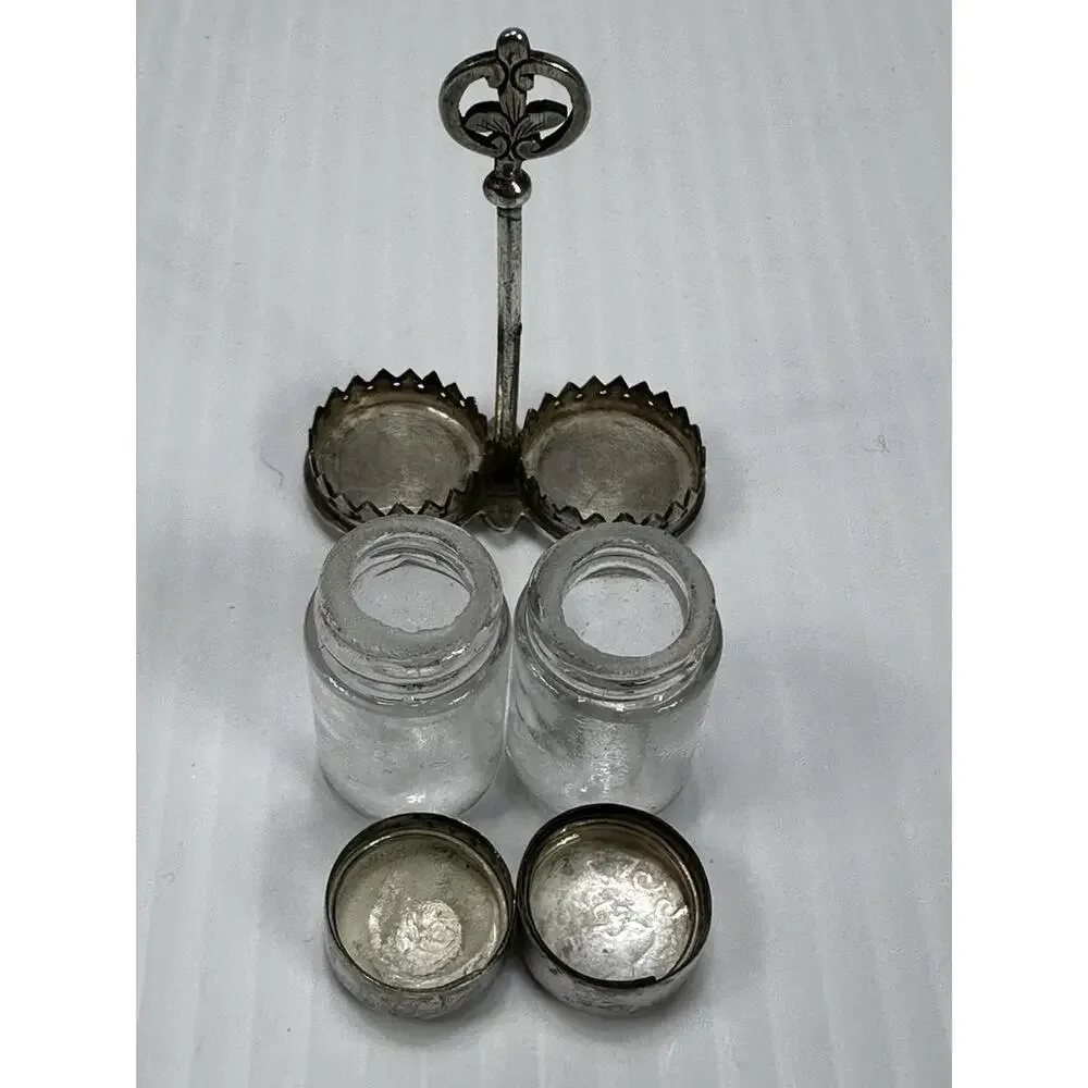 Mini Salt & Pepper Caddy Asian Chinese‎ Characters Text On The Tops